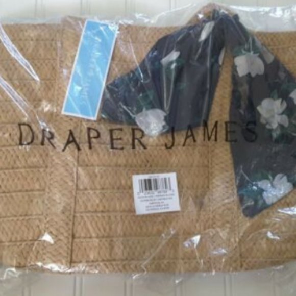 Draper James Women's Purse Straw with Floral Scarf - Picture 2 of 2